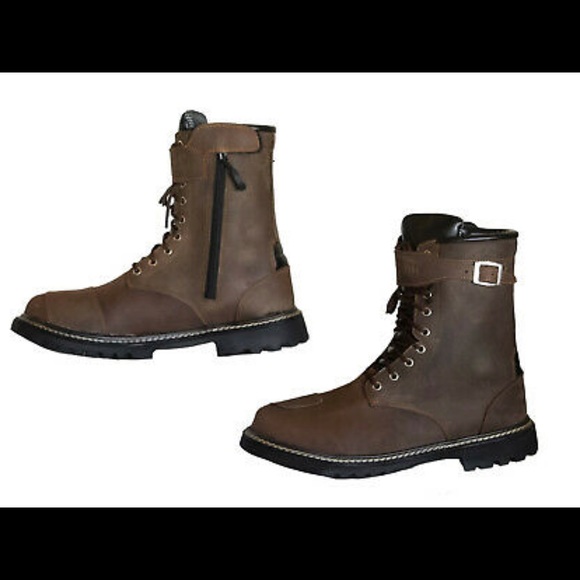 Men Military Motorcycle Biker Combat Riding Ankle Leather Boots - Picture 10 of 10